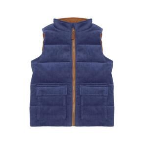 NEW SAMMY + NAT kids joey corduroy vest in washed indigo
